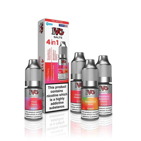 4 in 1 IVG Nic Salt 10ml E-liquids 4 Flavours ( Pack of 4 ) - Vaperdeals