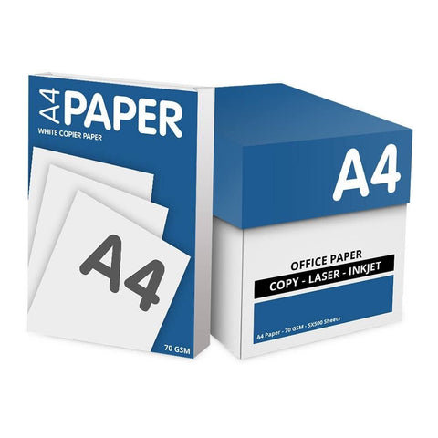 A4 White Paper 70gsm - Box of 5 x 500 Sheets ( Pack Of 2500) - Vaperdeals