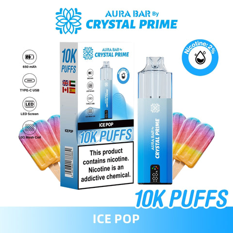 Aura Bar 10000 Prefilled Pod Vape By Crystal Prime - Pack of 5 - Vaperdeals