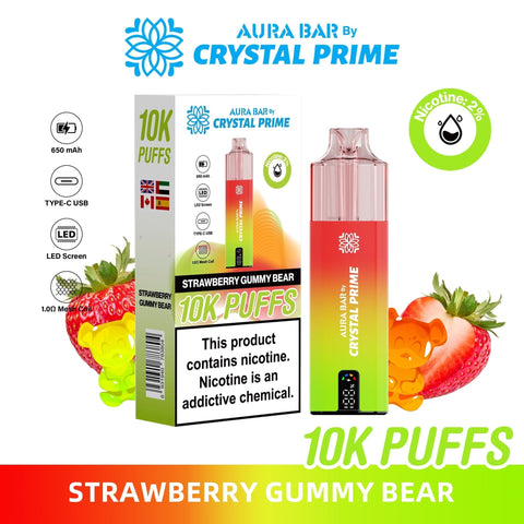 Aura Bar 10000 Prefilled Pod Vape By Crystal Prime - Pack of 5 - Vaperdeals