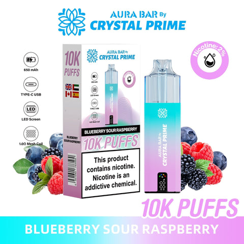 Aura Bar 10000 Prefilled Pod Vape By Crystal Prime - Pack of 5 - Vaperdeals