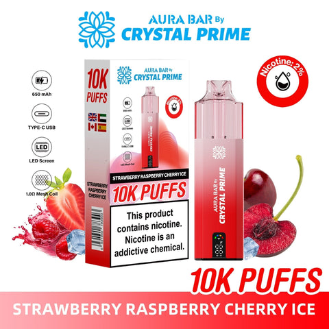 Aura Bar 10000 Prefilled Pod Vape By Crystal Prime - Pack of 5 - Vaperdeals