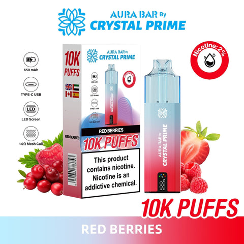 Aura Bar 10000 Prefilled Pod Vape By Crystal Prime - Pack of 5 - Vaperdeals