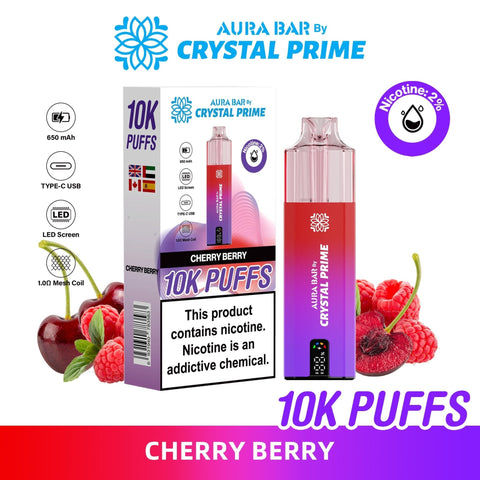 Aura Bar 10000 Prefilled Pod Vape By Crystal Prime - Pack of 5 - Vaperdeals