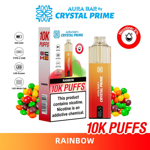 Aura Bar 10000 Prefilled Pod Vape By Crystal Prime - Pack of 5 - Vaperdeals