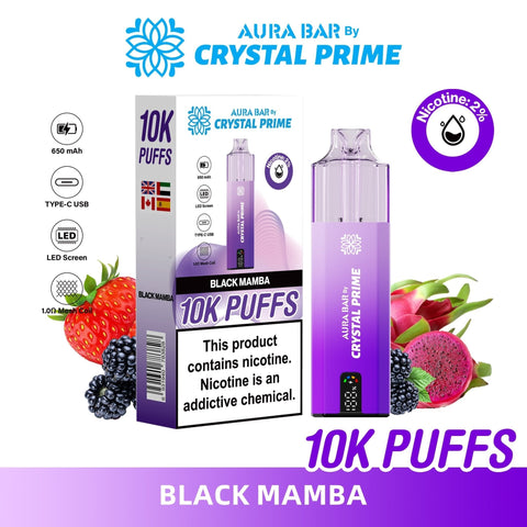 Aura Bar 10000 Prefilled Pod Vape By Crystal Prime - Pack of 5 - Vaperdeals