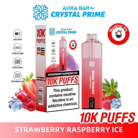 Aura Bar 10000 Prefilled Pod Vape By Crystal Prime - Pack of 5 - Vaperdeals