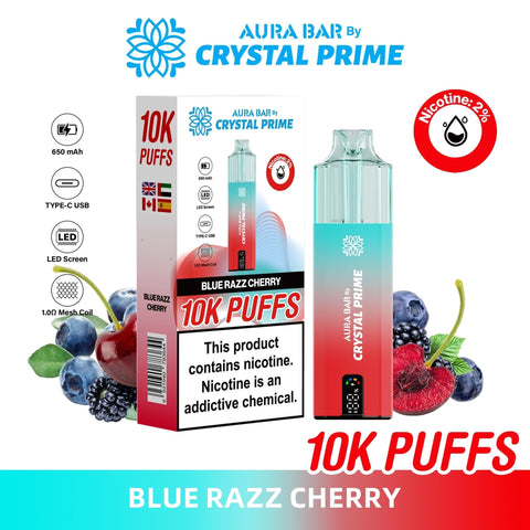 Aura Bar 10000 Prefilled Pod Vape By Crystal Prime - Pack of 5 - Vaperdeals