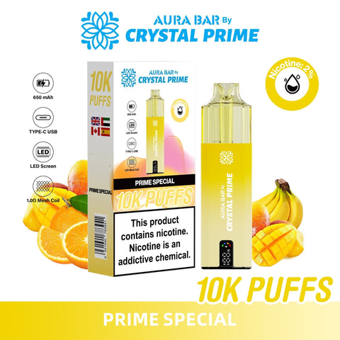Aura Bar 10000 Prefilled Pod Vape By Crystal Prime - Pack of 5 - Vaperdeals