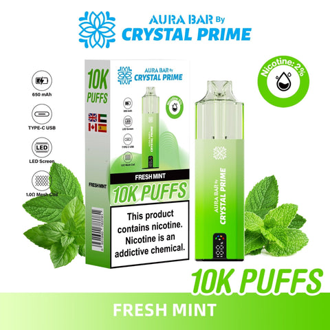 Aura Bar 10000 Prefilled Pod Vape By Crystal Prime - Pack of 5 - Vaperdeals