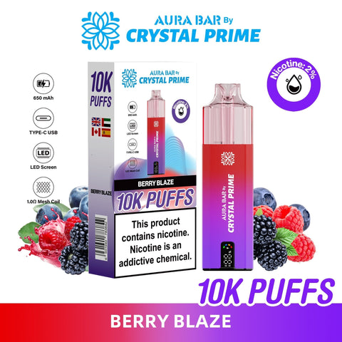 Aura Bar 10000 Prefilled Pod Vape By Crystal Prime - Pack of 5 - Vaperdeals