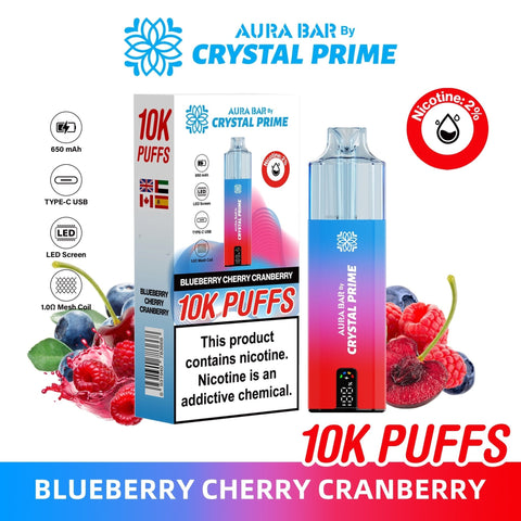 Aura Bar 10000 Prefilled Pod Vape By Crystal Prime - Pack of 5 - Vaperdeals