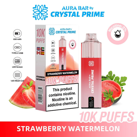 Aura Bar 10000 Prefilled Pod Vape By Crystal Prime - Pack of 5 - Vaperdeals