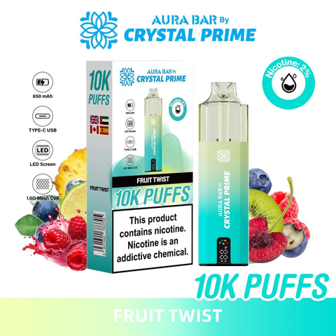 Aura Bar 10000 Prefilled Pod Vape Kit By Crystal Prime - Vaperdeals