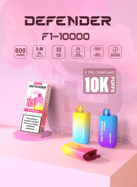 Defender F1 - 10000 Prefilled Pod Vape Kit ( Box of 5 ) - Vaperdeals
