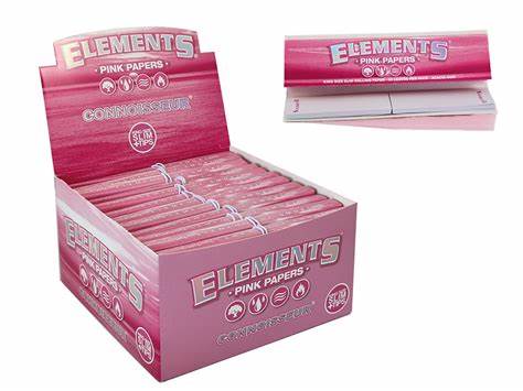 Element's Connoisseur King Size Slim Pink Papers and Tips - Vaperdeals
