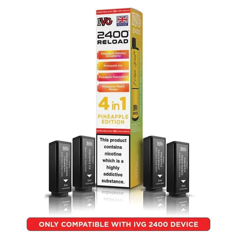 bulk wholesale IVG 2400 Reload 4 in 1 Prefilled Pods Box of 5 - Pineapple Edition