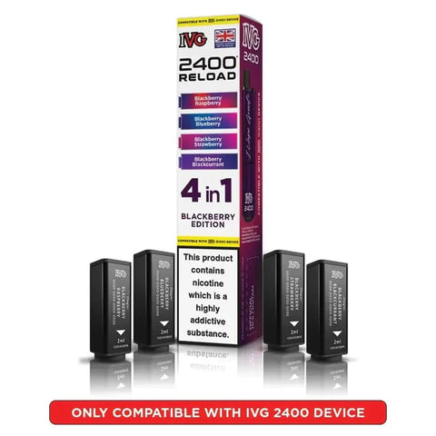 bulk wholesale IVG 2400 Reload 4 in 1 Prefilled Pods Box of 5 - Blackberry Edition