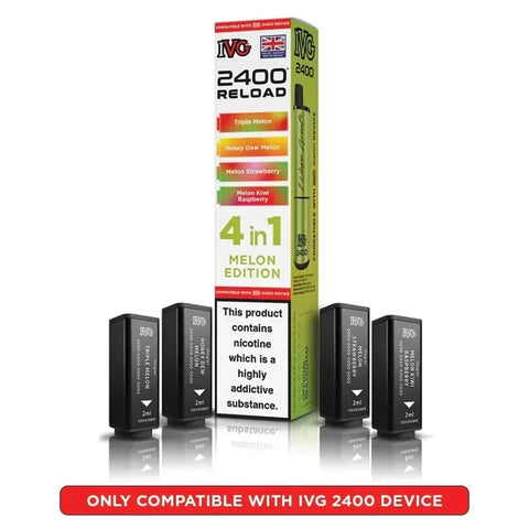 bulk wholesale IVG 2400 Reload 4 in 1 Prefilled Pods Box of 5 - Melon Edition