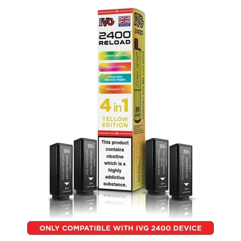 bulk wholesale IVG 2400 Reload 4 in 1 Prefilled Pods Box of 5 - Yellow Edition