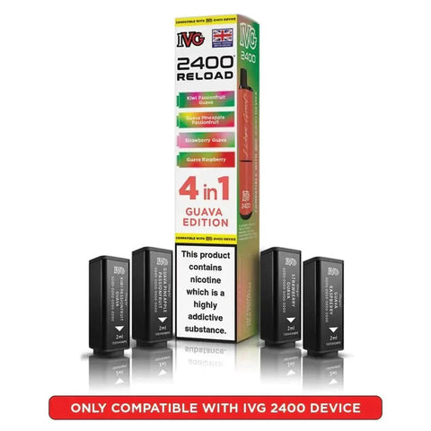 bulk wholesale IVG 2400 Reload 4 in 1 Prefilled Pods Box of 5 - Guava Edition
