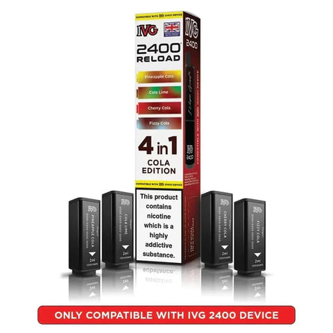 bulk wholesale IVG 2400 Reload 4 in 1 Prefilled Pods Box of 5 - Cola Edition