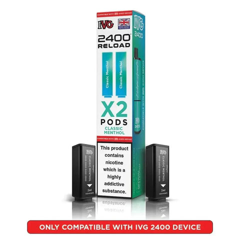 bulk wholesale IVG 2400 Reload 4 in 1 Prefilled Pods Box of 5 - Classic Menthol