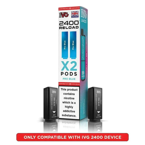 bulk wholesale IVG 2400 Reload 4 in 1 Prefilled Pods Box of 5 - Pro Blue