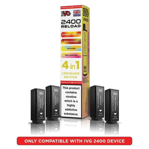 bulk wholesale IVG 2400 Reload 4 in 1 Prefilled Pods Box of 5 - Lemonade Edition