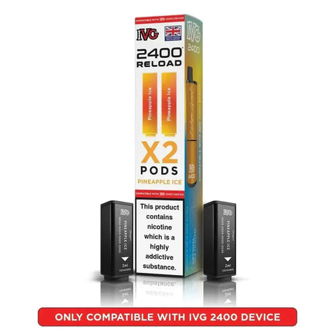 bulk wholesale IVG 2400 Reload 4 in 1 Prefilled Pods Box of 5 - Pineapple Ice