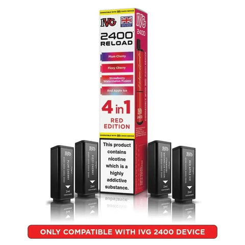 bulk wholesale IVG 2400 Reload 4 in 1 Prefilled Pods Box of 5 - Red Edition