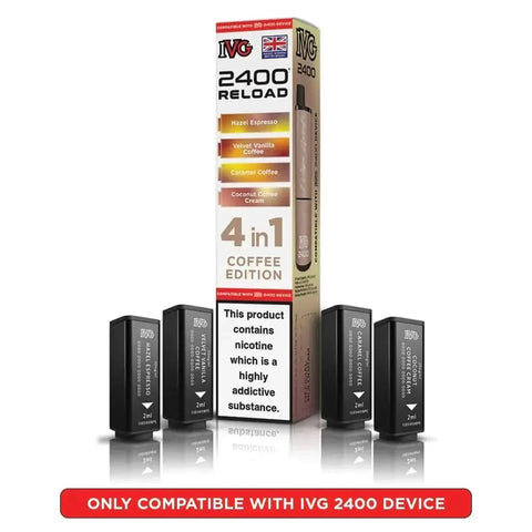 bulk wholesale IVG 2400 Reload 4 in 1 Prefilled Pods Box of 5 - Coffee Edition