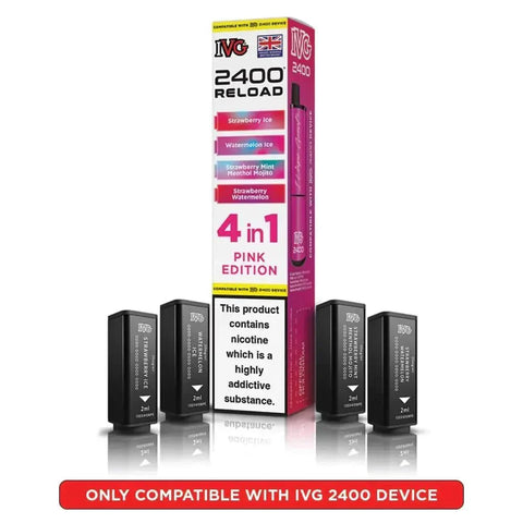 bulk wholesale IVG 2400 Reload 4 in 1 Prefilled Pods Box of 5 - Pink Edition