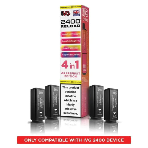 IVG 2400 Reload 4 in 1 Prefilled Pods Box of 5 - Vaperdeals