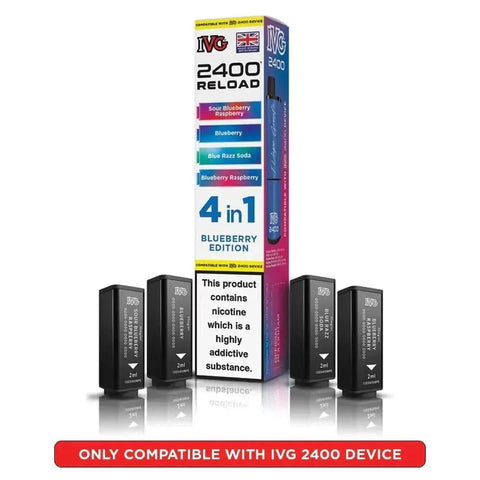 IVG 2400 Reload 4 in 1 Prefilled Pods Box of 5 - Vaperdeals