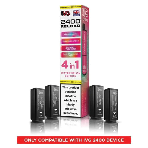 IVG 2400 Reload 4 in 1 Prefilled Pods Box of 5 - Vaperdeals