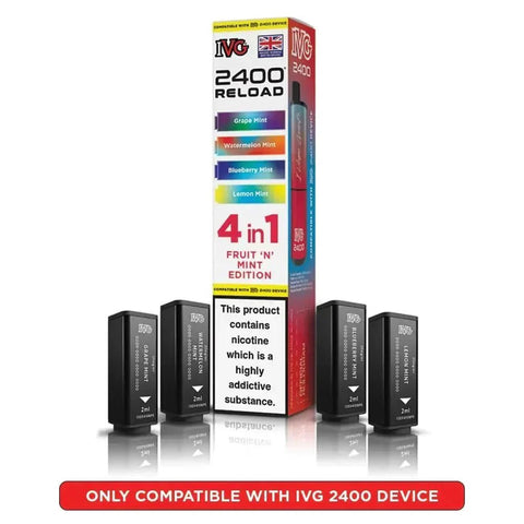 IVG 2400 Reload 4 in 1 Prefilled Pods Box of 5 - Vaperdeals