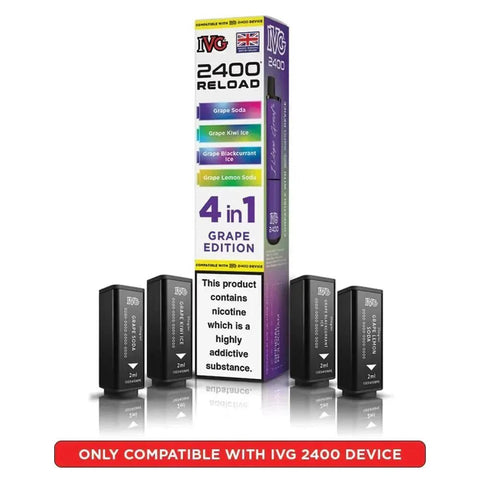IVG 2400 Reload 4 in 1 Prefilled Pods Box of 5 - Vaperdeals