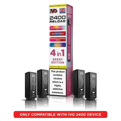 IVG 2400 Reload 4 in 1 Prefilled Pods Box of 5 - Vaperdeals