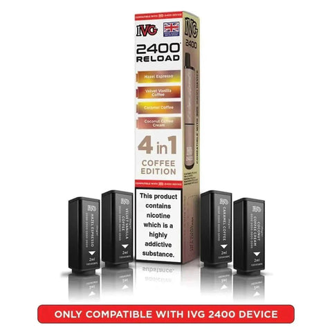 IVG 2400 Reload 4 in 1 Prefilled Pods Box of 5 - Vaperdeals