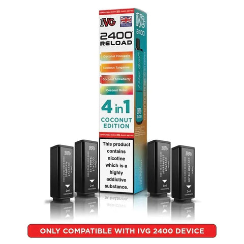 IVG 2400 Reload 4 in 1 Prefilled Pods Box of 5 - Vaperdeals