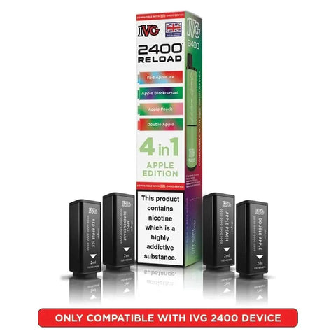 IVG 2400 Reload 4 in 1 Prefilled Pods Box of 5 - Vaperdeals