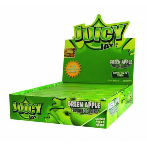 Juicy Jay's King Size Slim Green Apple Rolling Papers - 32 Leaves - Vaperdeals