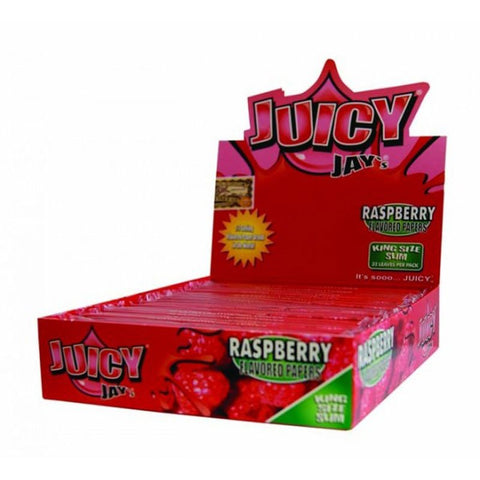Juicy Jay's Raspberry King Size Slim Rolling Papers - 32 Leaves - Vaperdeals