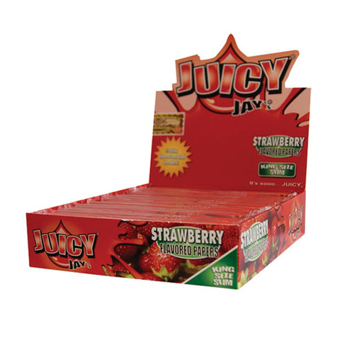 Juicy Jay's Strawberry King Size Slim Rolling Papers - 32 Leaves - Vaperdeals