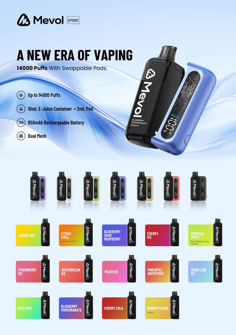 Mevol S7000 Prefilled Pod Kit - 14k Puffs Box of 5 - Vaperdeals