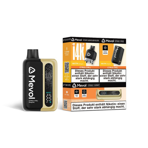 Mevol S7000 Prefilled Pod Kit - 14k Puffs Box of 5 - Vaperdeals
