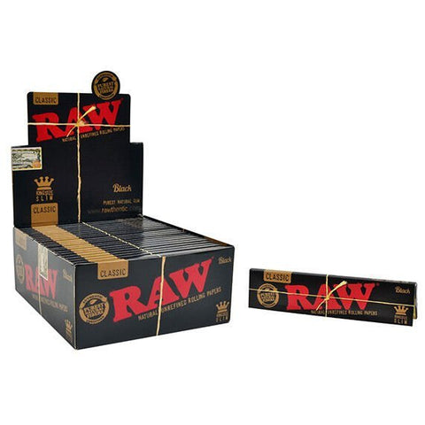 Raw Black Rolling Papers King Size Slim - Pack of 24 - Vaperdeals