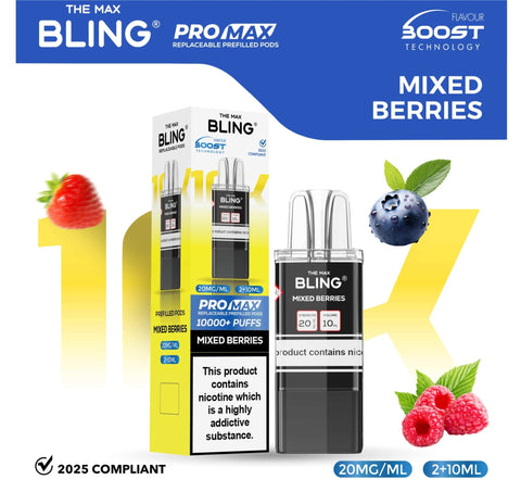 The Bling 10k Pro Max Replacement Pods (BOX OF 5) - Vaperdeals