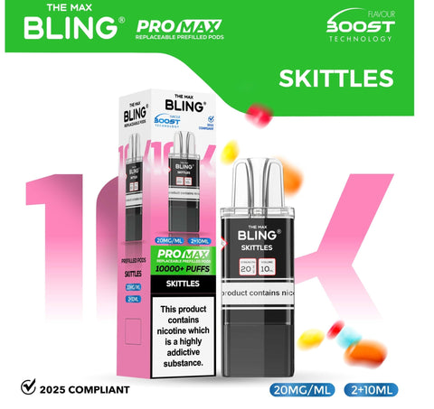 The Bling 10k Pro Max Replacement Pods (BOX OF 5) - Vaperdeals